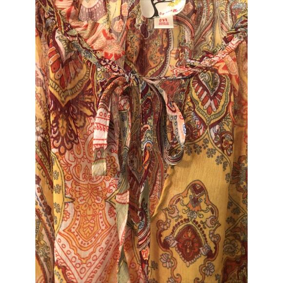 Anthropologie Fig and Flower Peasant Blouse Women's Plus Size M Boho Sheer - Picture 6 of 7